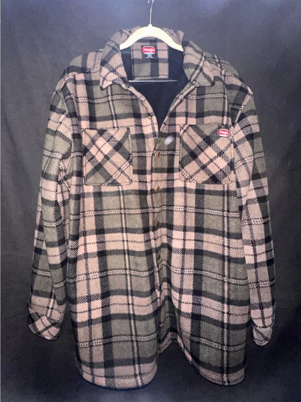 Wrangler Burley Faux Shearling Bonded Flannel Overshirt